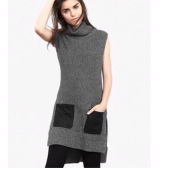 BANANA REPUBLIC Gray Turtlekneck Tunic Dress/ Top - Picture 1 of 6